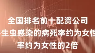 全国排名前十配资公司男性寄生虫感染的病死率约为女性的2倍